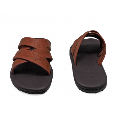 Men Sandals SKT-46 Brown Chamois Leather